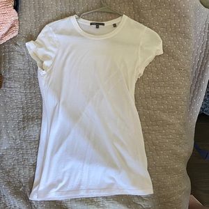 white cotton slim fitting t-shirt